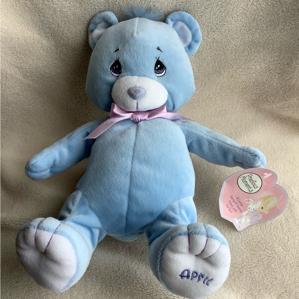 Precious Moments Vintage 2003 Blue Plush April Bear Stuffed Animal Toy w Tags 🧸